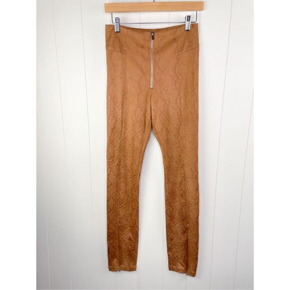 Good American The Boss Pant Skinny Zips Cognac Snake Size 2 (M) - Picture 3 of 13